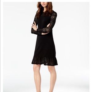 Michael Kors Pointelle Trim Flounce Dress